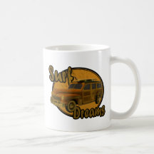 o surf sonha o marrom do vagão do woodie caneca