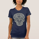 O t-shirt das mulheres do crânio do açúcar