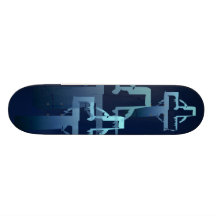 O tom azul cruza o skate