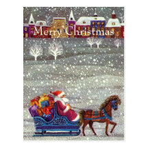 O trenó do papai noel cartão postal