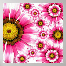 o verão floresce o poster branco cor-de-rosa do ge