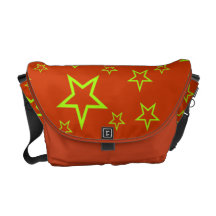O verde alaranjado Stars a bolsa mensageiro do ric
