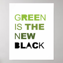 O VERDE É O SÓLIDO PRETO NOVO PÔSTERES