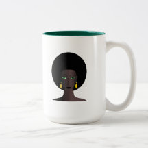 O verde retro do Afro dos anos 70 Eyed a figura do Canecas