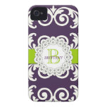 O verde roxo roda capa de iphone 4 floral iPhone 4 capas