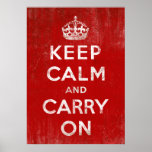O vermelho do vintage mantem a calma e continua posters