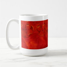 O vermelho fala, caneca de café floral