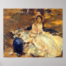 O vestido cor-de-rosa, por John Singer Sargent Poster