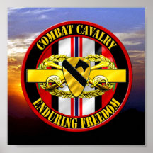ø VETERANO do escuteiro OEF da cavalaria divisioná Poster
