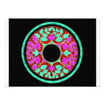 O Victorian roxo e verde deixa o ornamento Convite Personalizado