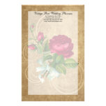 O vintage elegante aumentou, magenta/Brown Papel Personalizado