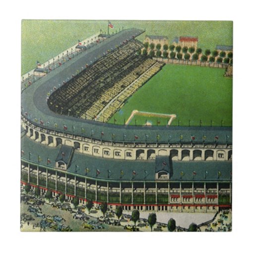 O vintage ostenta o estádio de basebol de cima de, azulejos