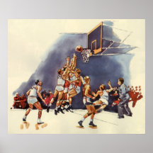 O vintage ostenta os jogadores de basquetebol que  posteres