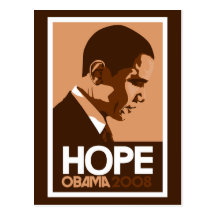 Obama - cartão de Brown escuro da esperança Cartoes Postais
