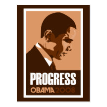 Obama - cartão de Brown escuro do progresso Cartões Postais