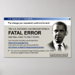 Obama - erro fatal: Poster do protesto