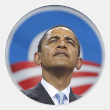 obama-logotipo adesivo em formato redondo