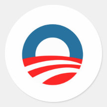 Obama-logotipo Adesivos Redondos