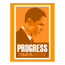 Obama - obscuridade do progresso - cartão alaranja cartao postal