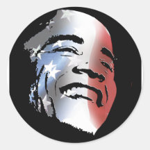 Obama StStripe 3black Adesivo Redondo