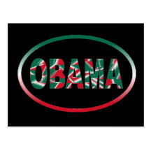 Obama - verde, cartão branco, vermelho cartões postais