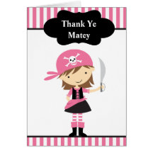 Obrigado cor-de-rosa da menina do pirata você cart