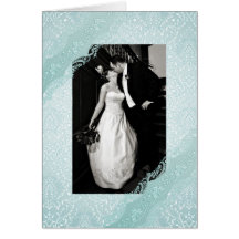 Obrigado da foto do casamento tema damasco de água cartoes