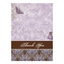 Obrigado do casamento tema damasco de Fleur di Lys Convites Personalizados