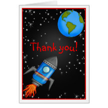 Obrigado do navio do foguete de espaço você cartão