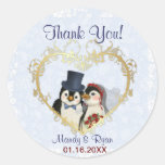 Obrigado do selo do casamento do pinguim você adesivos