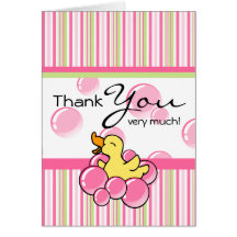 Obrigado Ducky da bolha cor-de-rosa você notas Cartão