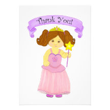 Obrigado princesa Partido de Cards~Girls Convites Personalizados