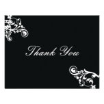 Obrigado que preto e branco do Flourish você nota Convite Personalizado