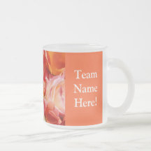 Obrigado rosas do nome da equipe das canecas de ca