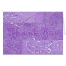 Obrigado roxo elegante você Notecard Cartões