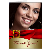 Obrigado vermelho de Quinceanera da foto do ouro v