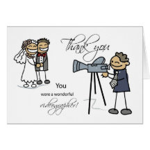 Obrigado Videographer Wedding, figuras da vara Cartões