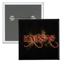 Obscuridade do botão de Kansas do Grunge do sangra Boton