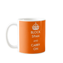 Obstrua o Spam e continue a caneca canecas