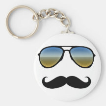 Óculos de sol retros engraçados com Moustache Chaveiro