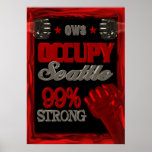 Ocupe o poster forte do protesto 99 de Seattle OWS