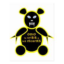 Odio la crisis y los recortes tarjetas postales