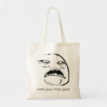 Oh Jesus doce que é boa cara Meme da raiva Bolsa De Lona