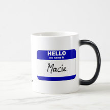 Olá! meu nome é Macie (azul) Caneca