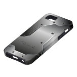 Olhar de aço inoxidável metálico cinzento personal capas de iPhone 5 Case-Mate