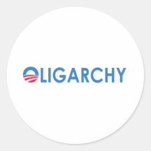 Oligarquia de Obama Adesivo Em Formato Redondo