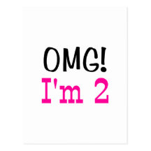 OMG eu sou 2 (o rosa) Cartoes Postais