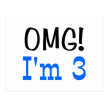 OMG eu sou 3 (o azul) Cartao Postal