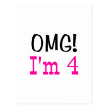 OMG eu sou 4 (o rosa) Cartao Postal