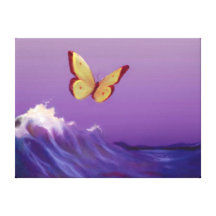 Onda da borboleta impressão de canvas envolvidas
